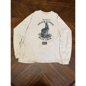 Vintage Habitat Grand Canyon Mule Crew Long Sleeve T-Shirt Heather Grey XL